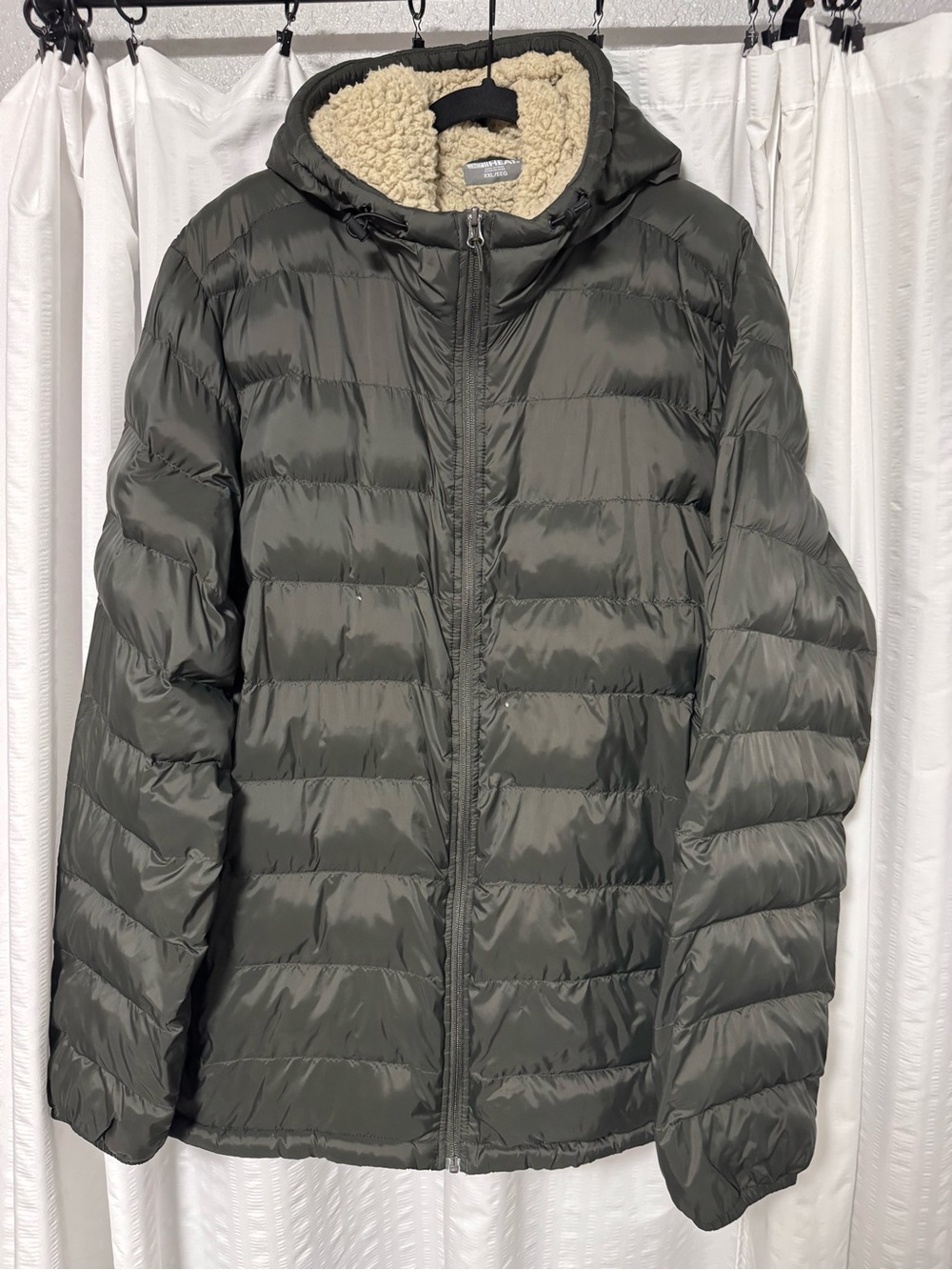 Men’s Hooded Sherpa-Lined Jacket, 2XL